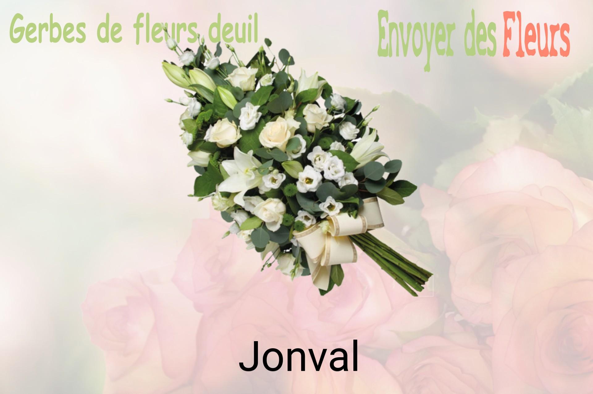Gerbe de fleurs de deuil livrée à Jonval